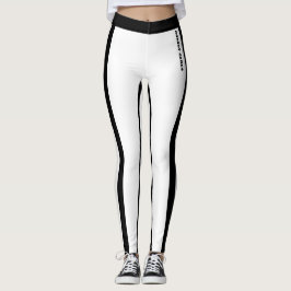 Custom Classic Wit & Zwart Strepen Leggings