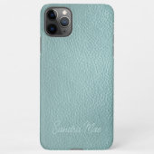 Custom Classy Aqua Seafoam Green Leather Pattern iPhone Hoesje (Achterkant)