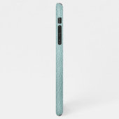 Custom Classy Aqua Seafoam Green Leather Pattern iPhone Hoesje (Linkerkant)