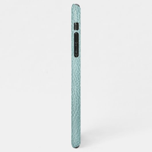 Custom Classy Aqua Seafoam Green Leather Pattern iPhone Hoesje (Linkerkant)