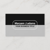 Custom Classy Bedrijfsnaam (QR Code) Zwart Zilver Visitekaartje (Voorkant)