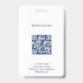 Custom Classy Modern Blue Gradient Employee Photo Badge (Achterkant)