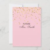 Custom Classy Pink Gold Bruids Douche Uitnodiginge Kaart (Achterkant)