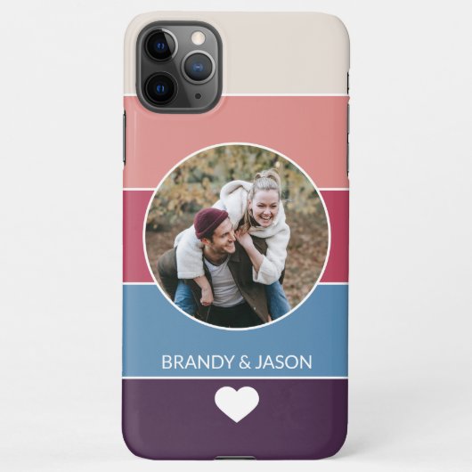 Custom Classy romantisch liefdeshart en uw namen iPhone Hoesje (Achterkant)
