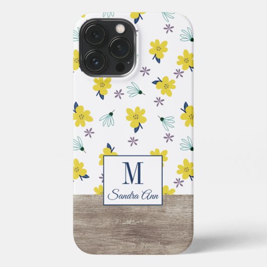 Custom Classy Spring Daisies Floral Art Pattern iPhone Hoesje (Achterkant)