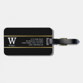 Custom Classy Travel Zwart Bagagelabel (Achterkant horizontaal)