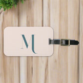 Custom Clean Stijlvolle Initiaal Monogram Blush Ro Bagagelabel