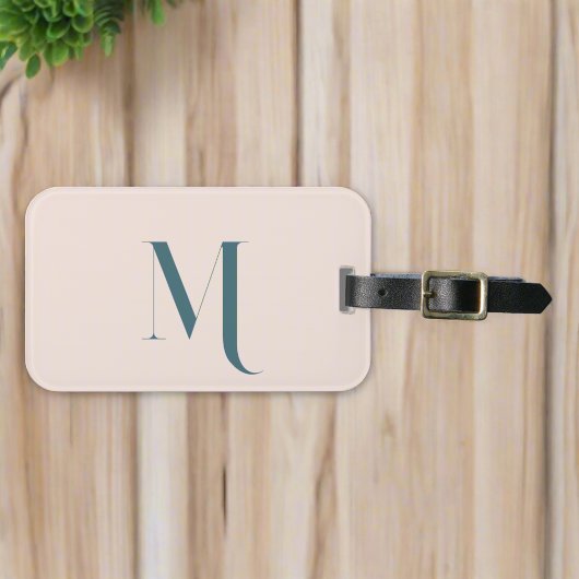 Custom Clean Stijlvolle Initiaal Monogram Blush Ro Bagagelabel