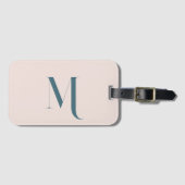 Custom Clean Stijlvolle Initiaal Monogram Blush Ro Bagagelabel (Voorkant (horizontaal))