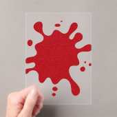 Custom Clear Acrylic Invitation – Red Splash Art Acryl Uitnodigingen (Insitu (Draagbaar))