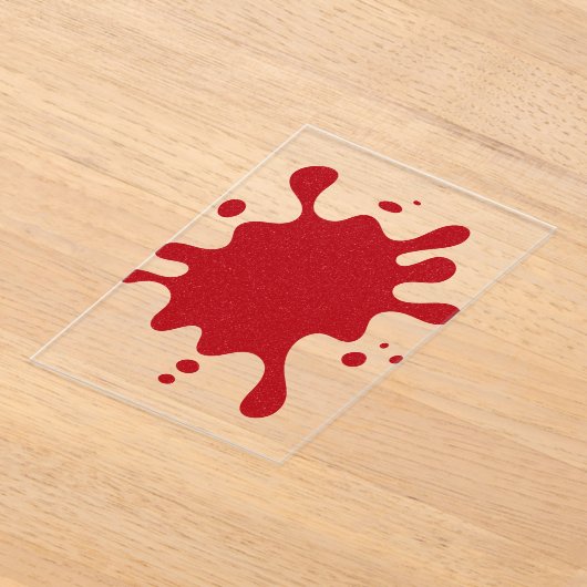 Custom Clear Acrylic Invitation – Red Splash Art Acryl Uitnodigingen (Laagn)