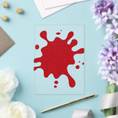Custom Clear Acrylic Invitation – Red Splash Art Acryl Uitnodigingen (Insitu (Huwelijk))
