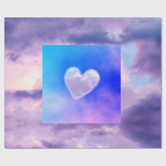 CUSTOM CLOUD HART wrapping papier (Vlak)