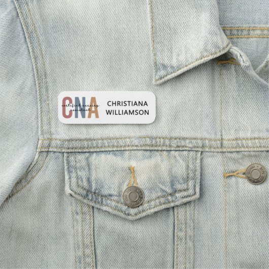 Custom CNA Retro Certified Nursing Assistant Naamplaatje (In situ)