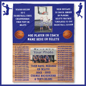 Custom COACH en Basketbal SENIOR Night Gifts, Fleece Deken