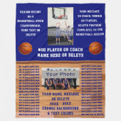 Custom COACH en Basketbal SENIOR Night Gifts, Fleece Deken (Voorkant)