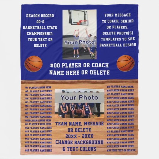 Custom COACH en Basketbal SENIOR Night Gifts, Fleece Deken (Voorkant)