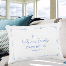 Custom Coastal Beach House Familienaam Blue Shell