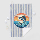 Custom Coastal/nautical/beach marlin sunset Golfhanddoek (Insitu)