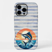 Custom Coastal/nautical/beach marlin sunset iPhone Hoesje (Achterkant)