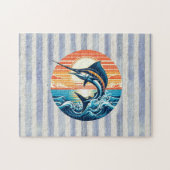 Custom Coastal/nautical/beach marlin sunset Legpuzzel (Horizontaal)