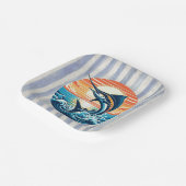 Custom Coastal/nautical/beach marlin sunset Papieren Bordje (Gebogen)