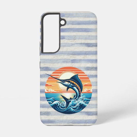 Custom Coastal/nautical/beach marlin sunset Samsung Galaxy Hoesje (Achterkant)