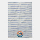 Custom Coastal/nautical/beach marlin sunset Theedoek (Verticaal)