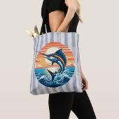 Custom Coastal/nautical/beach marlin sunset Tote Bag (Dichtbij)