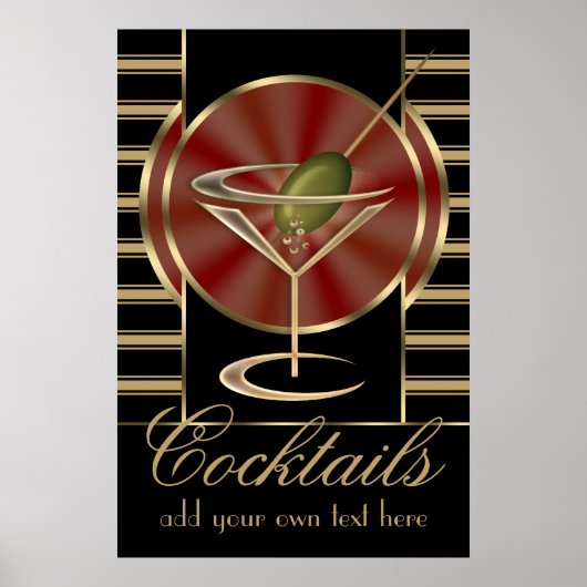 Custom Cocktail Large Poster (Voorkant)