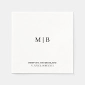 Custom Cocktail Napkin | Numerieke datum Servet (Voorkant)