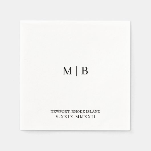 Custom Cocktail Napkin | Numerieke datum Servet (Voorkant)