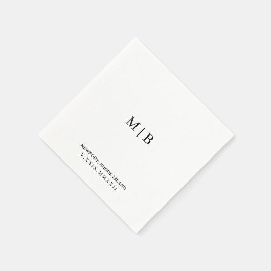 Custom Cocktail Napkin | Numerieke datum Servet (Hoek)