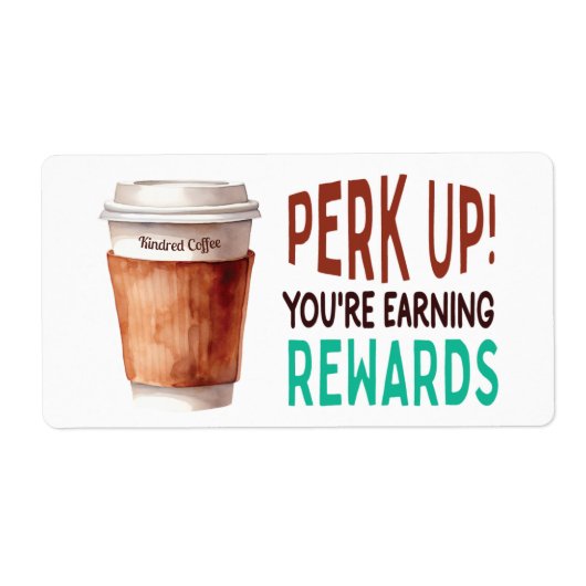 Custom Coffee Cafe Loyalty Etiket (Voorkant)