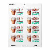 Custom Coffee Cafe Loyalty Etiket (Full Sheet)