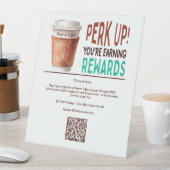 Custom Coffee Cafe Loyalty Reclamebord Met Voetstuk (Insitu)