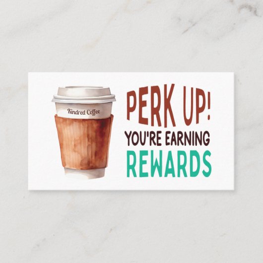 Custom Coffee Cafe Loyalty Visitekaartje (Voorkant)