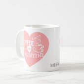 Custom Coffee Lover Pink Heart Arrow Valentine Koffiemok (Voorkant links)