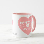 Custom Coffee Lover Pink Heart Arrow Valentine Mok (Voorkant rechts)