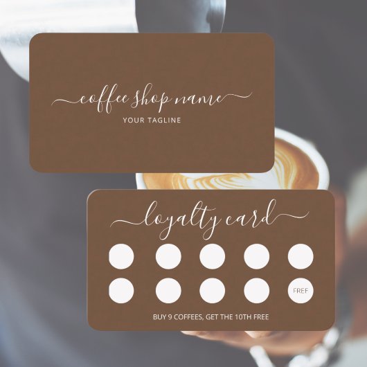 Custom Coffee Loyalty Kaart Eenvoudig script
