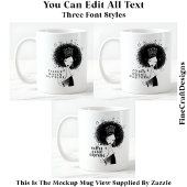 Custom Coffee Queen met Afro Quote 040 Nieuwigheid Koffiemok