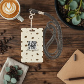 Custom Coffee Shop Badge with QR Code | Cozy Coffe