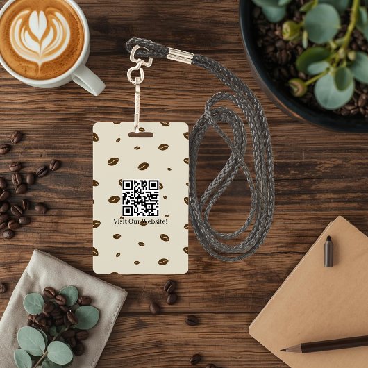 Custom Coffee Shop Badge with QR Code | Cozy Coffe