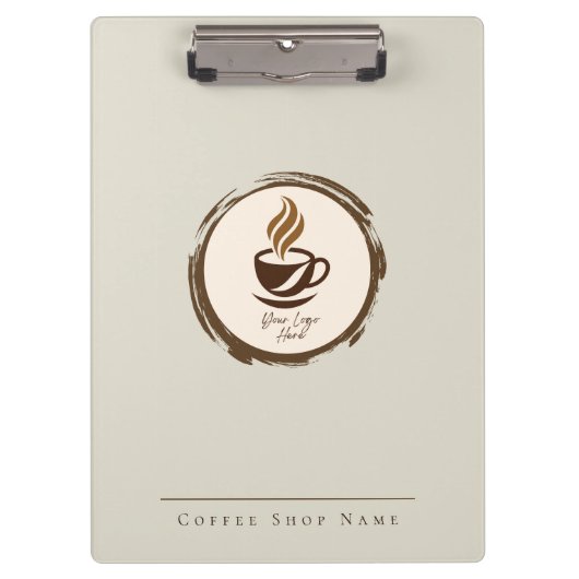 Custom Coffee Shop Clipboard with Logo and name Klembord (Voorkant)