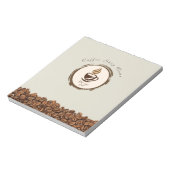 Custom Coffee Shop Notepad – Personalized Logo Notitieblok (Linkerzijde)