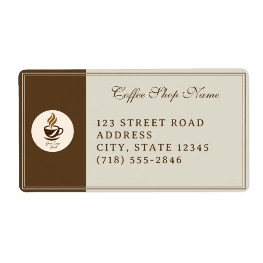 Custom Coffee Shop Shipping Labels – Personalized (Voorkant)