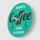 Custom Coffee Shop Sign Clock Grote Klok (Hoek)