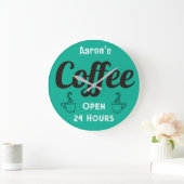 Custom Coffee Shop Sign Clock Grote Klok (Huis)