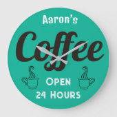 Custom Coffee Shop Sign Clock Grote Klok (Voorkant)