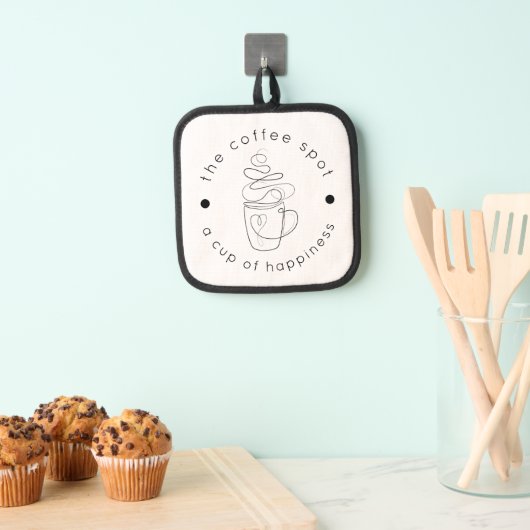 Custom Coffee Shop Voeg uw Logo Modern Minimalist  Pannenlap (Insitu(Ophanging))